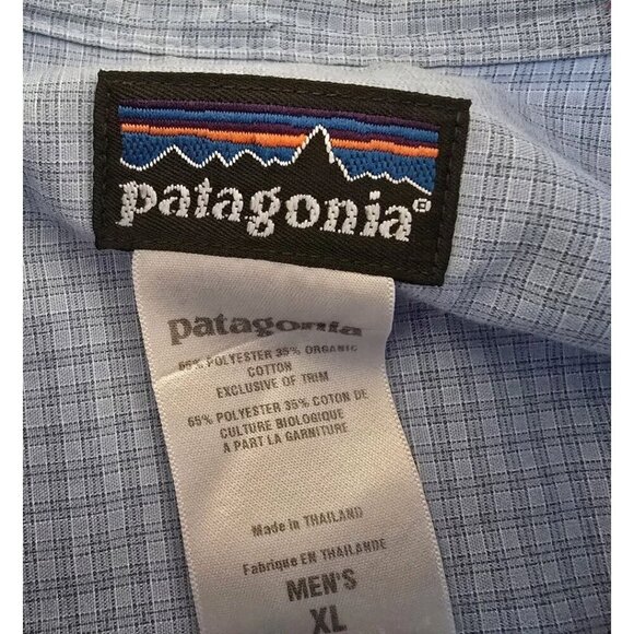 Patagonia Mens Long Sleeve Shirt Size XL Vented Blue Button Down - Picture 4 of 4